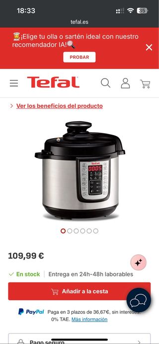 Olla Eléctrica Tefal Fast & Delicious Multifunción