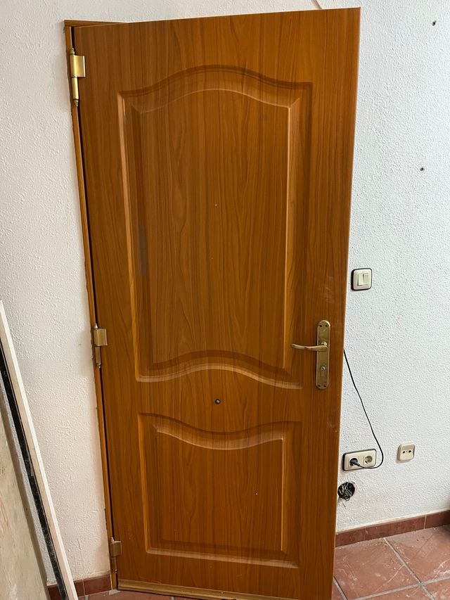 Puerta exterior marrón 206x90 cm