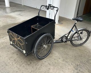 Bicicleta Christiania con cajón y motor