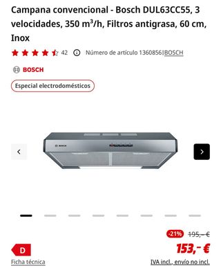 Campana Extractora Bosch DUL63CC55 Inox