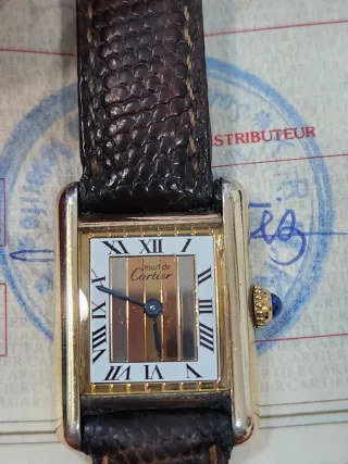 Must de Cartier Tank Vermeil Set Completo