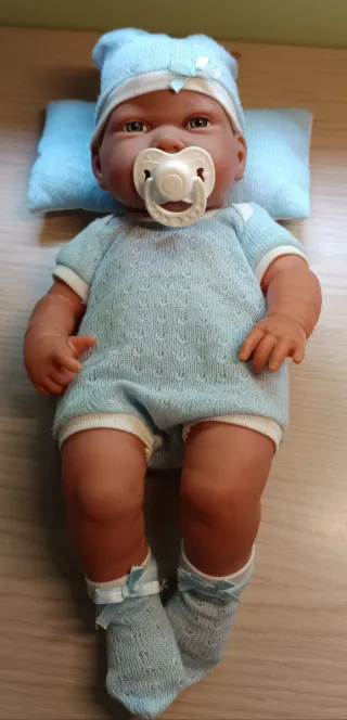 Muñeco Bebé Tipo Reborn Azul