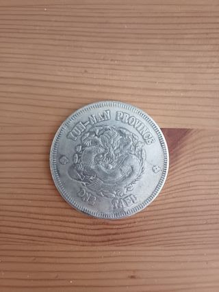Moneda Antigua China Yun-Nan 1 Tael Dragón