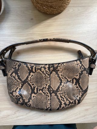 Bolso Zara Animal Print Beige y Marrón