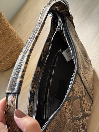 Bolso Zara Animal Print Beige y Marrón