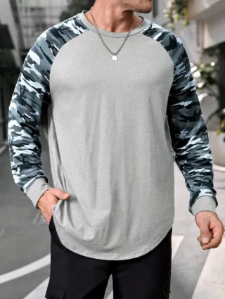 Camiseta manga larga hombre camuflaje