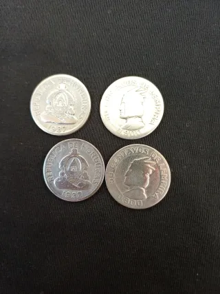 4 Monedas de Plata Honduras