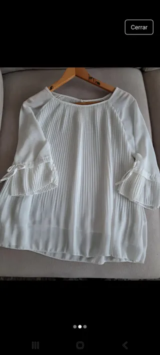 Blusa blanca manga acampanada