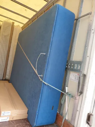 Canapé 150cm azul y marrón