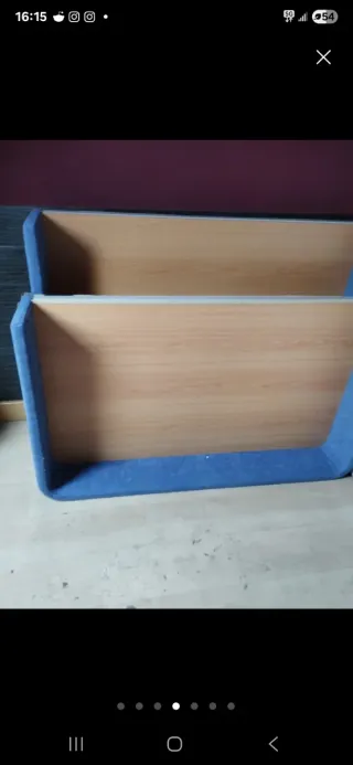 Canapé 150cm azul y marrón