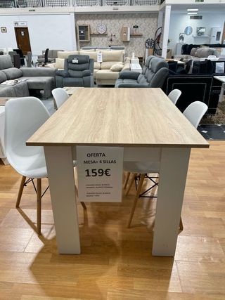 MESA COMEDOR + 4 SILLAS NORDICAS 