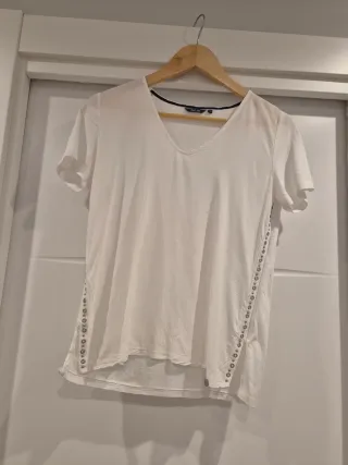 Camiseta Salsa Manga Corta Blanca