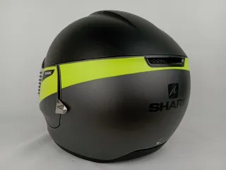 Casco Shark Negro y Gris con Detalles Verdes
