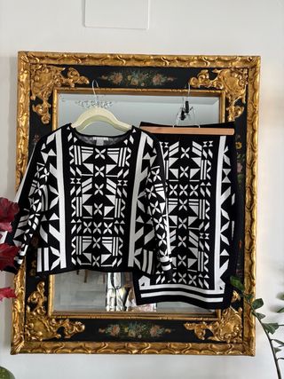Conjunto Top y Falda de punto Estampado Geométrico