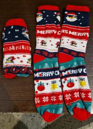 2 Pares Calcetines Navideños Talla Única NUEVO
