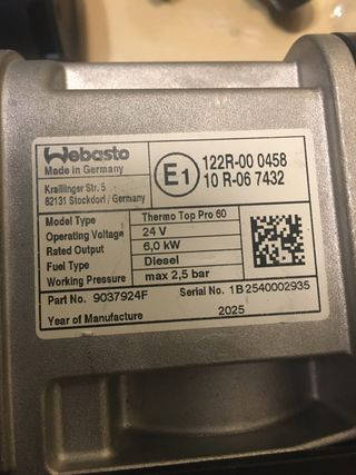 Webasto Thermo Top Pro 60 - Nuevo 2025