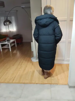 Abrigo largo plumífero Zara negro
