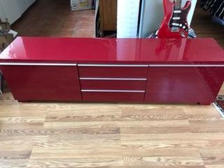 Mueble TV Besta Burs Ikea Rojo
