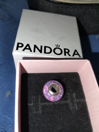 Charm Pandora Plata Tornasolado Rosa y Morado