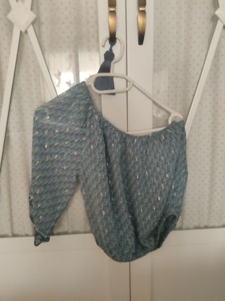 Blusa Brownie Talla S Azul Dorado