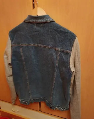Cazadora vaquera caballero azul y gris