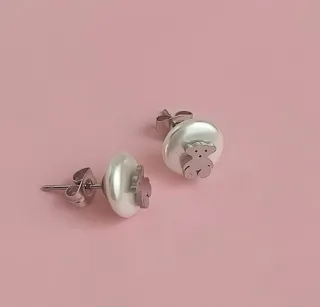 Pendientes acero perla.