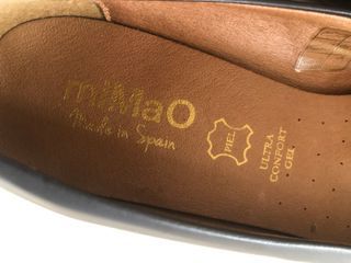 Mimao Zapatos Piel Tacón Bajo Azul MIMAO