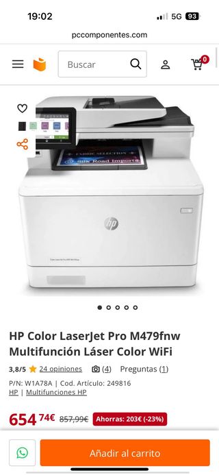 HP Color LaserJet Pro M479fnw Multifunción