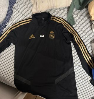 Sudadera Real Madrid Adidas Academy Negra Dorada