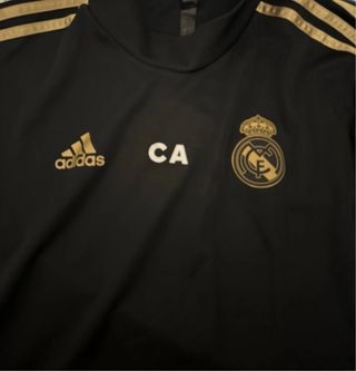 Sudadera Real Madrid Adidas Academy Negra Dorada