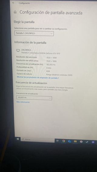 PC Gaming NZXT Negro/Rojo + Monitor 165Hz