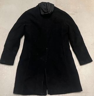 Abrigo paño azul marino con capucha