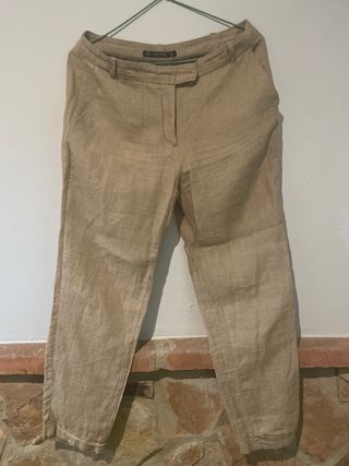 Traje de lino Zara beige mujer Talla S