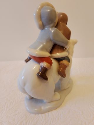 Figura Lladró Niños Oso Polar Porcelana