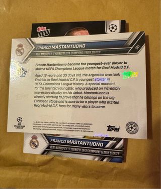 Cromo Topps Now Franco Mastantuono RC