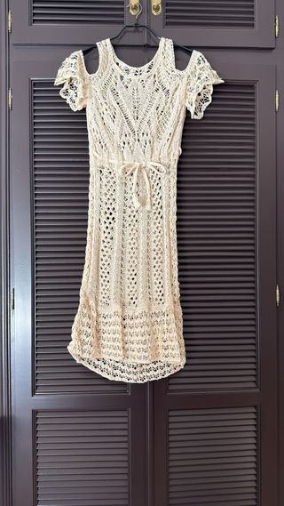 Vestido Chloé Crochet Beige Talla M