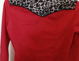 Camisa leopardo roja estilo vaquero country rock 