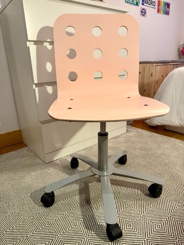 Silla de oficina estudio rosa y gris