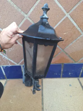 3 Lámparas de exterior metal y cristal