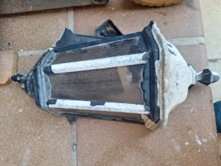 3 Lámparas de exterior metal y cristal
