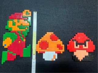 Mario Bros pixel art legno anni 80