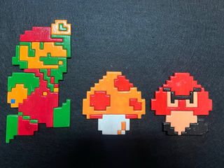 Mario Bros pixel art legno anni 80