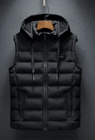 Chaleco Negro con Capucha Talla L