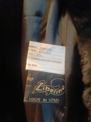 Abrigo Mutón y Astracán Negro Talla 42