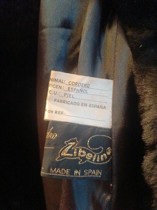 Abrigo Mutón y Astracán Negro Talla 42