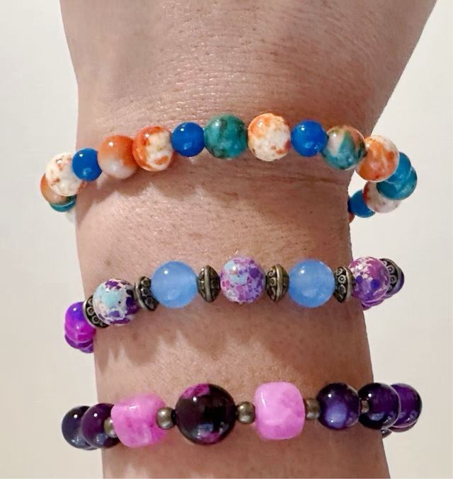 Lote 3 Pulseras Piedras Semipreciosas