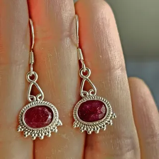 Pendientes Plata 925 con Rubí