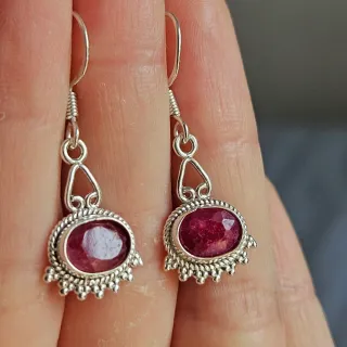 Pendientes Plata 925 con Rubí