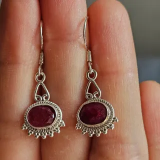 Pendientes Plata 925 con Rubí