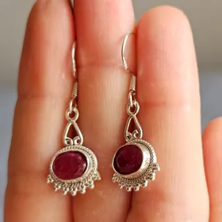 Pendientes Plata 925 con Rubí